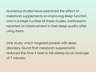Melotonin Function Melatonin: The Master Hormone Regulating Sleep, Health, and Aging | PPTX