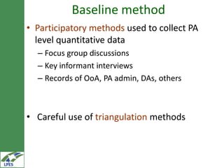 Monitoring, evaluation and learning and summary of baselines for the LIVES projects