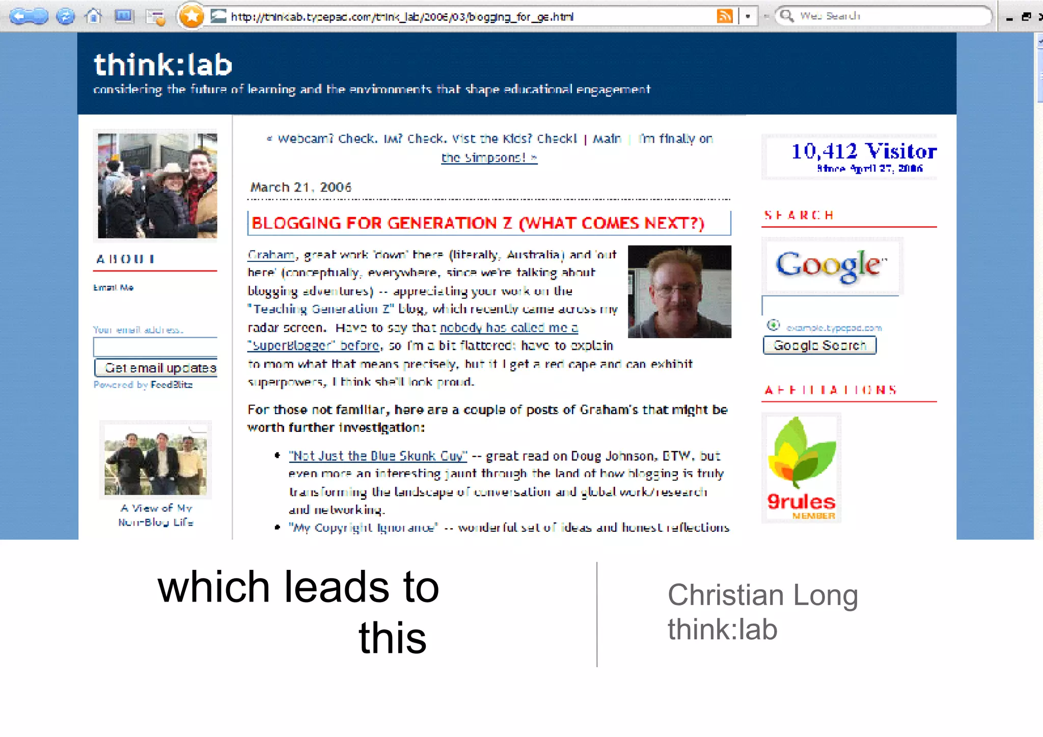 which leads to this  Christian Long think:lab 