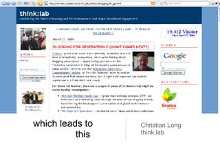 which leads to this  Christian Long think:lab 
