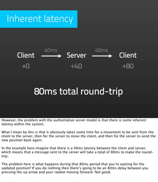 Inherent latency


                           40ms                           40ms
         Client                         ...
