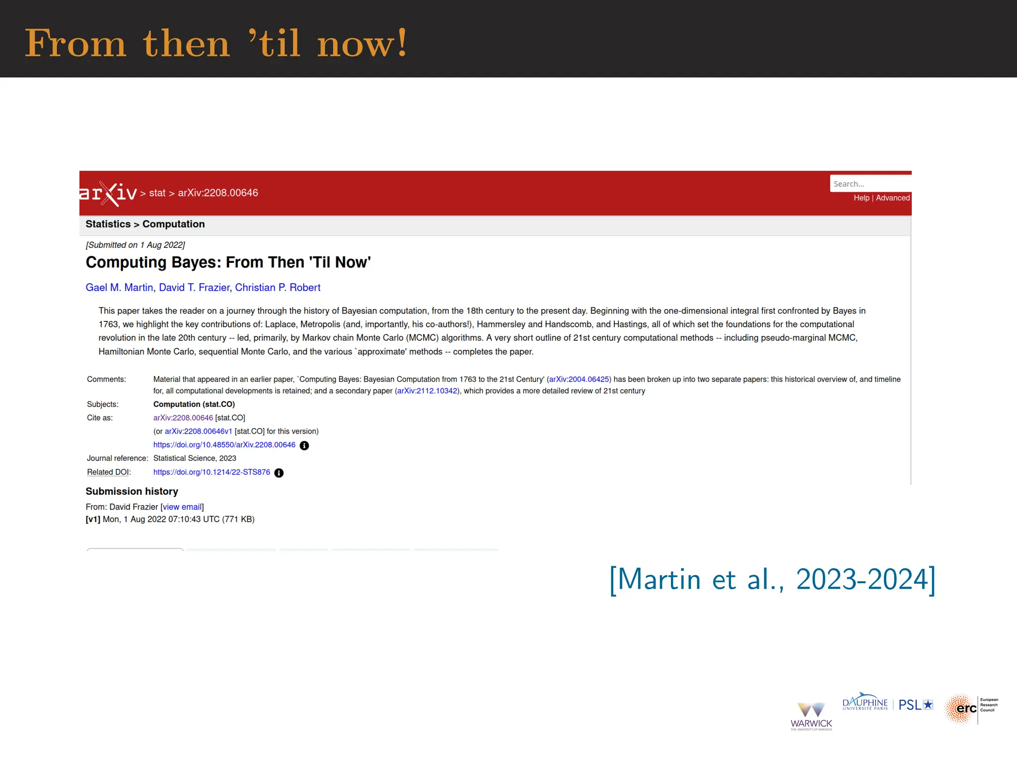 From then ’til now!
[Martin et al., 2023-2024]
 