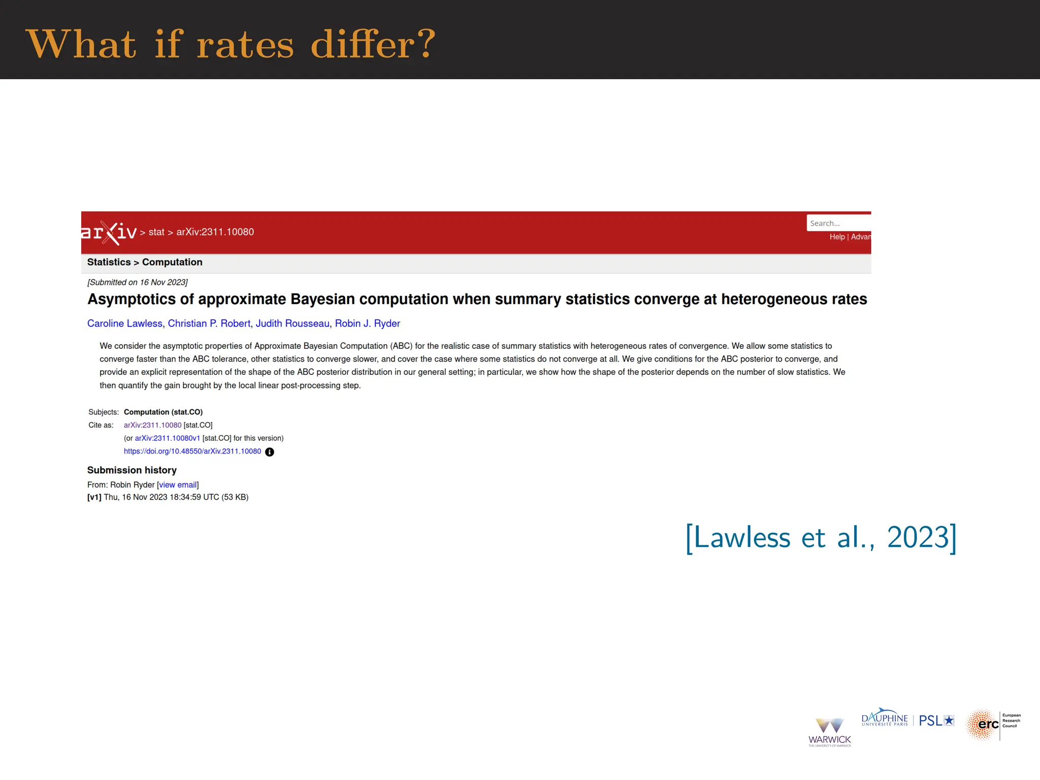 What if rates differ?
[Lawless et al., 2023]
 