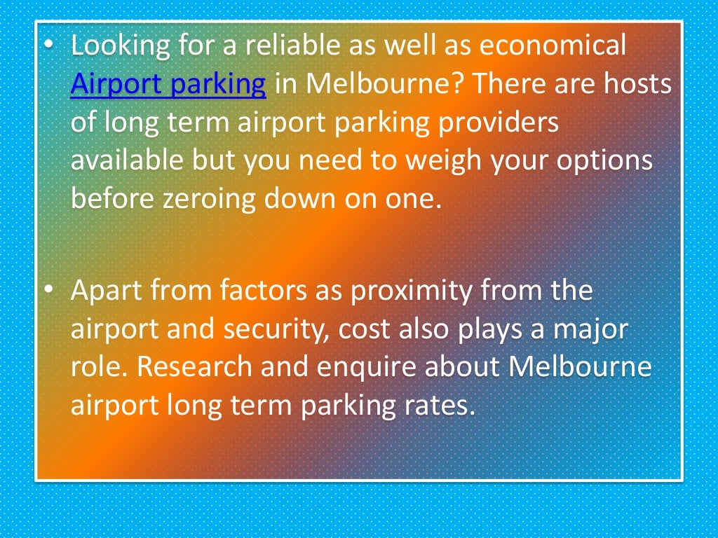 Melbourne airport long term parking