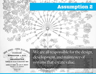 Assumption 2
Weareallresponsibleforthedesign,
development,andmaintenceof
systemsthat createvalue.
 