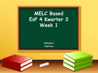MELC Based
EsP 4 Kwarter 2
Week 1
Inihandani
TitserEmz
 