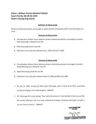 Melchert-Dinkel Prosecution Document (Feb. 2011)