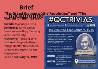 Melchora Aquino de Ramos aka Tandang Sora | PPTX