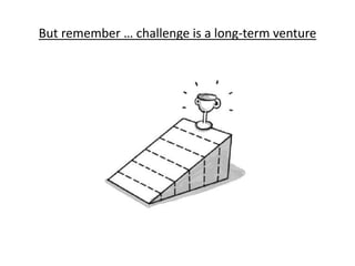 But remember … challenge is a long-term venture
 