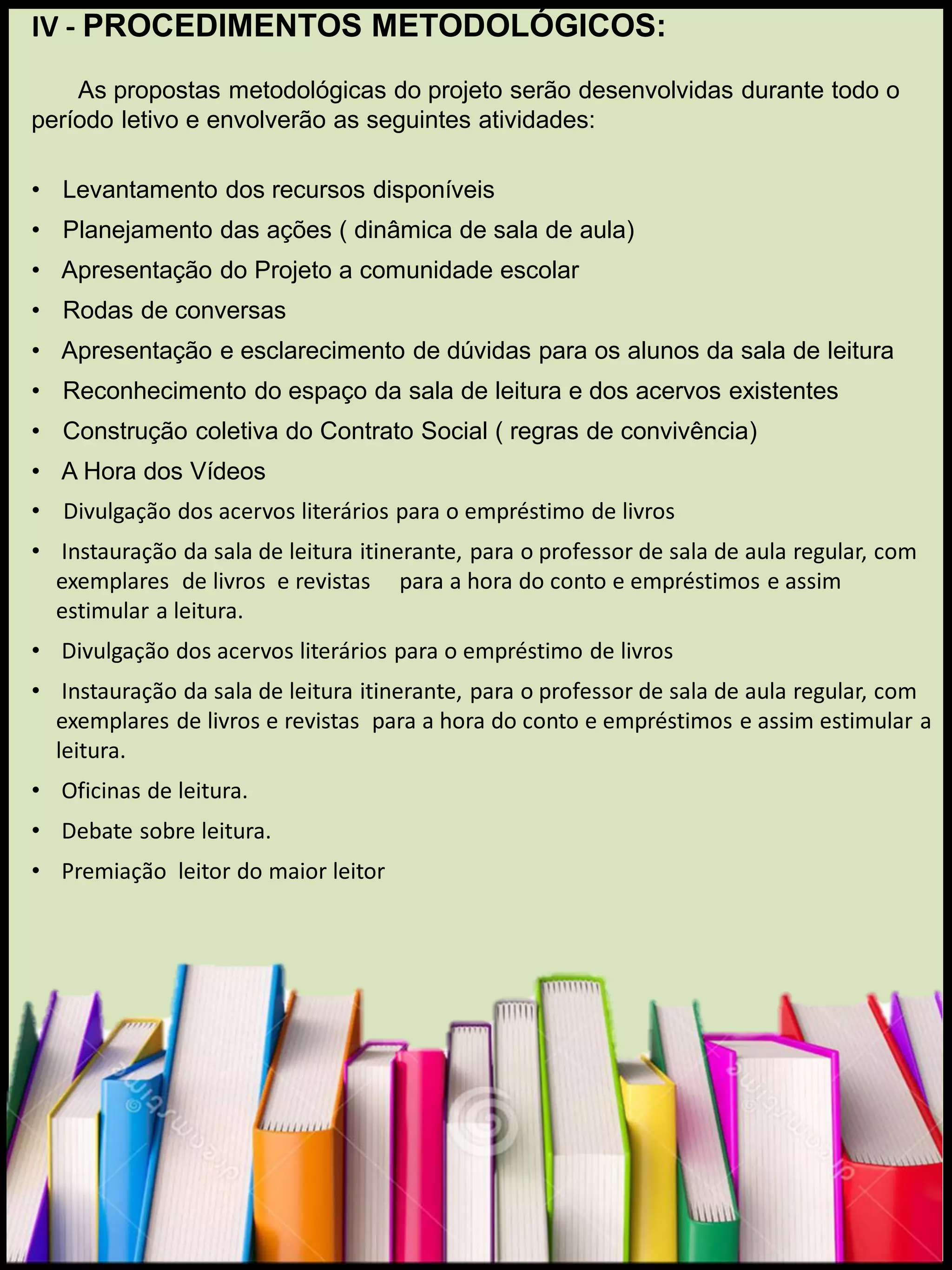 Projeto de Incentivo a Leitura | PDF