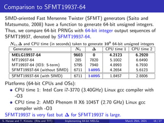 Implementing 64-bit Maximally Equidistributed F2-Linear Generators with ...