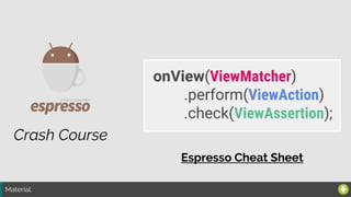 Material:
Crash Course
Espresso Cheat Sheet
 