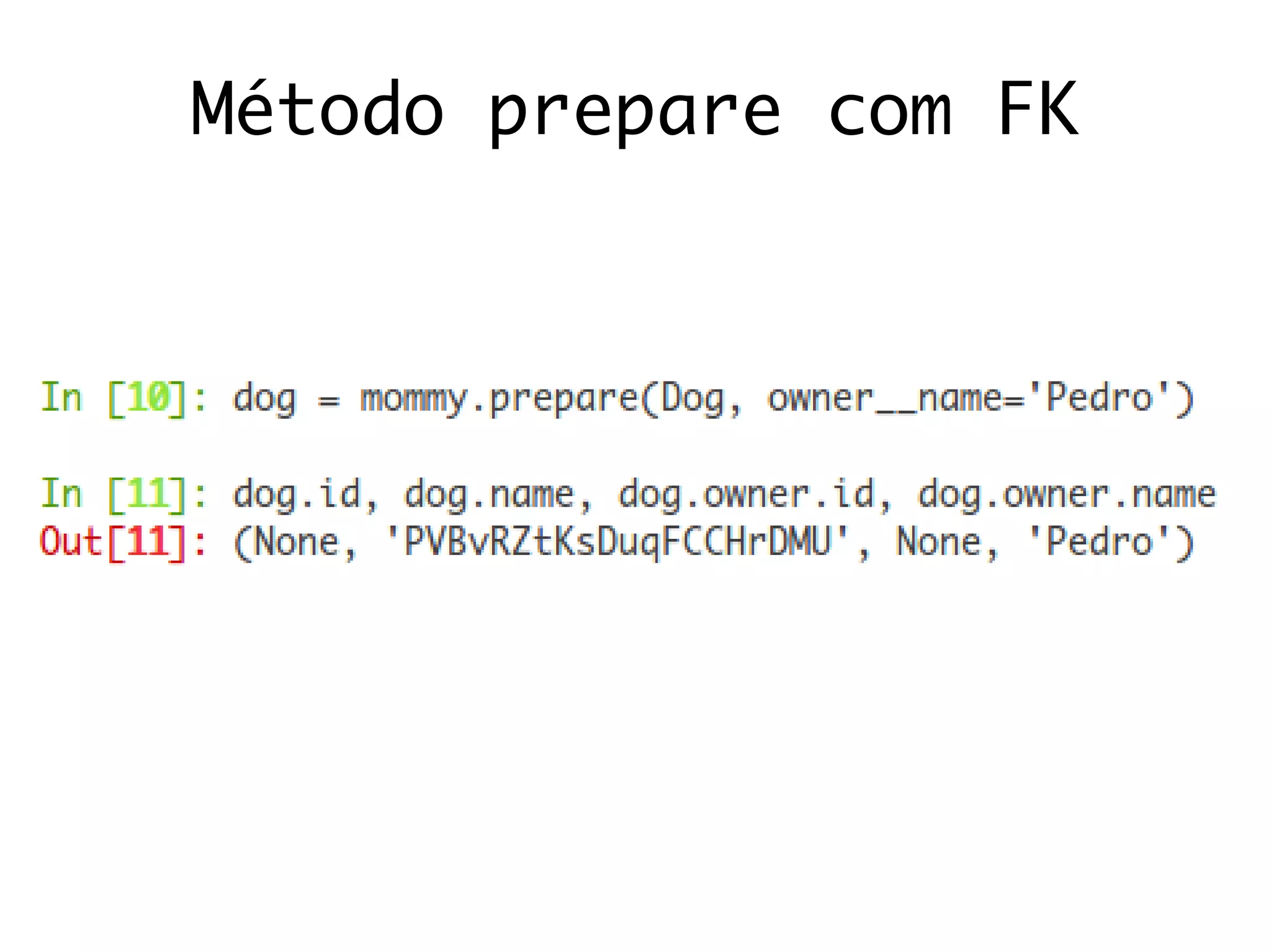 Método prepare com FK
 