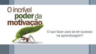 O que fazer para se ter sucesso
na aprendizagem?
 