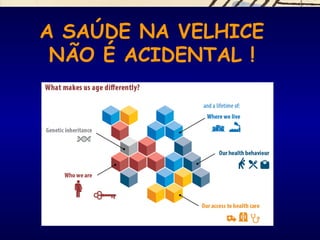 A SAÚDE NA VELHICE
NÃO É ACIDENTAL !
 