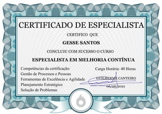 Gesse Santos - Especialista em Melhoria Continua 