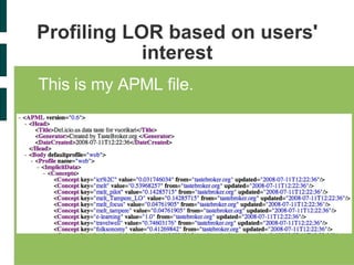 Profiling LOR based on users' interest This is my APML file.  