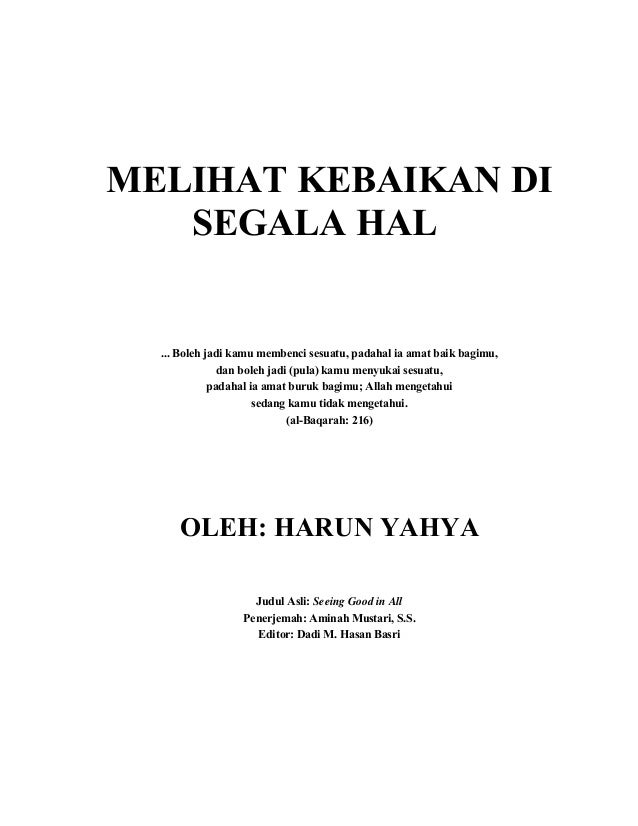 Melihat Kebaikan Di Segala Hal Melihat Kebaikan Di Segala Hal