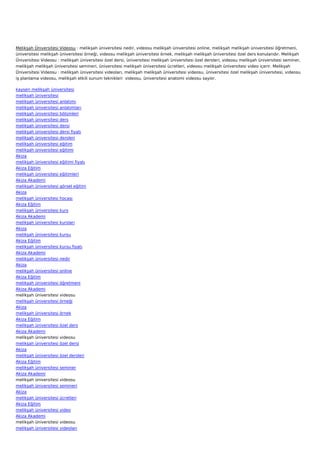 Meliksah universitesi-videosu