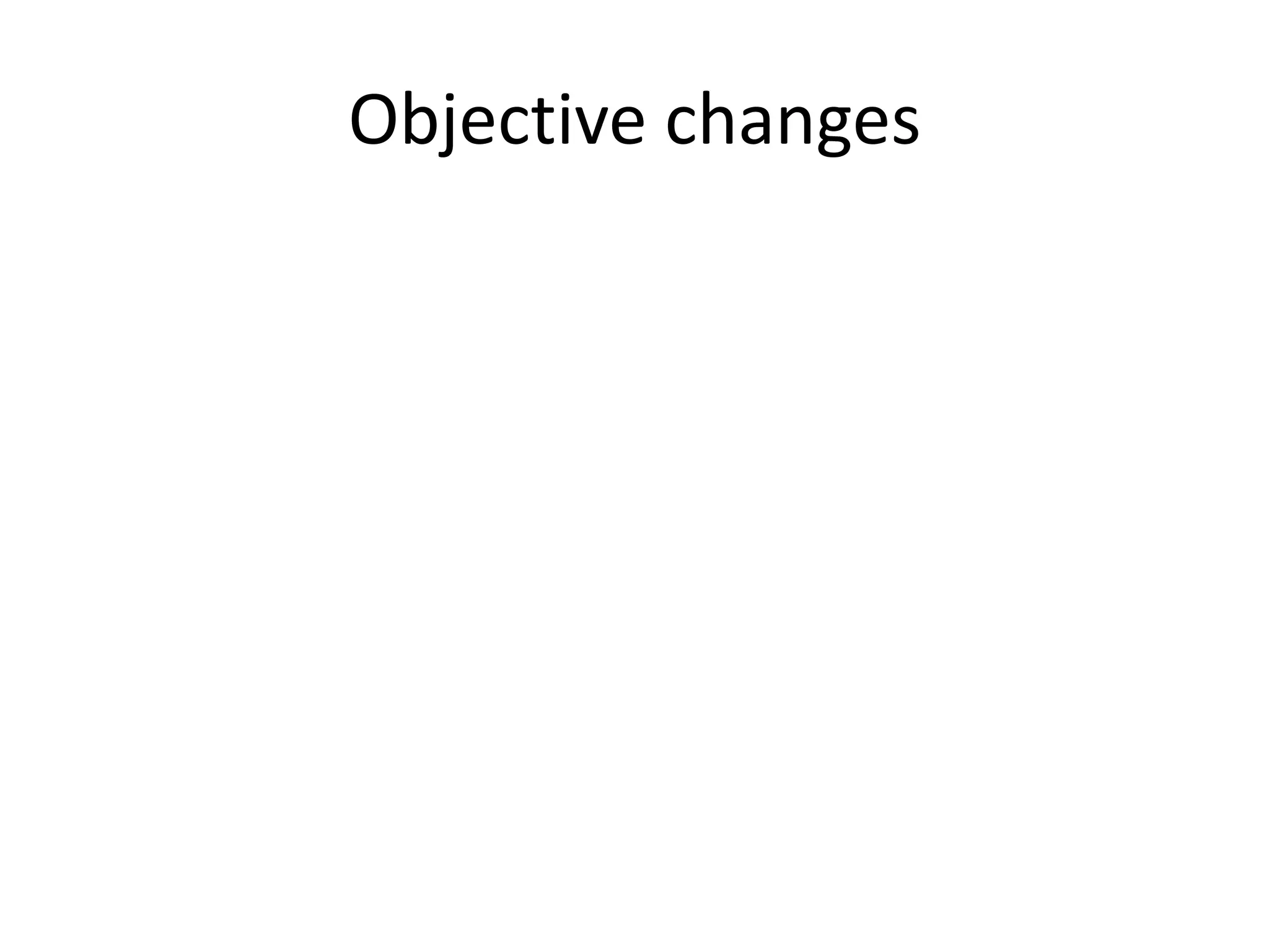 Objective changes
 