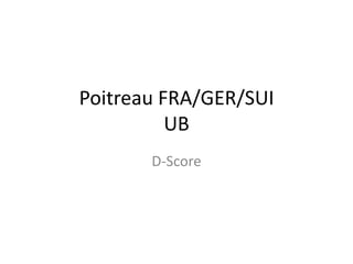 Poitreau FRA/GER/SUI
UB
D-Score
 