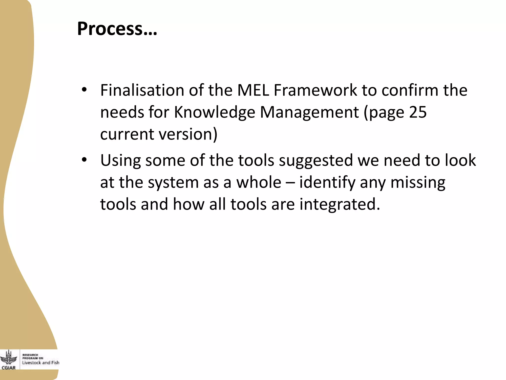 Data management tools for monitoring, evaluation and learning—Options ...