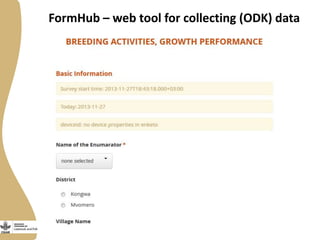 Data management tools for monitoring, evaluation and learning—Options and ideas