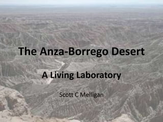 The Anza-Borrego Desert
    A Living Laboratory
        Scott C Melligan
 