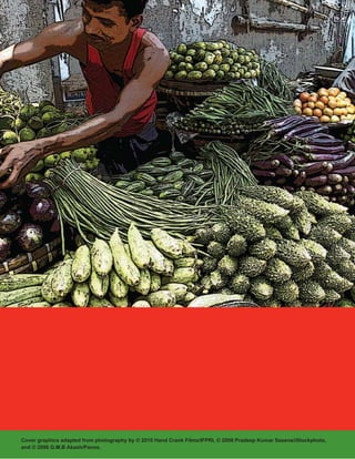 Cover graphics adapted from photography by © 2010 Hand Crank Films/IFPRI, © 2009 Pradeep Kumar Saxena/iStockphoto,
and © 2006 G.M.B Akash/Panos.
 