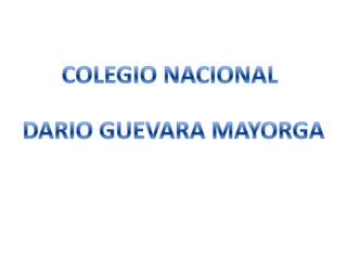 COLEGIO NACIONAL DARIO GUEVARA MAYORGA 