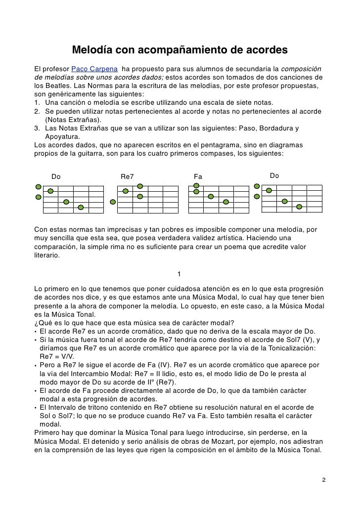 Melodia con acompañamiento de acordes