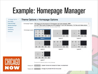 Example: Homepage Manager
 