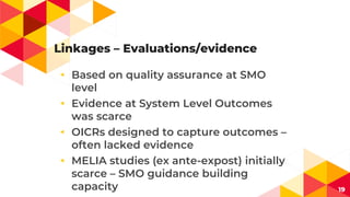 Monitoring and Evaluation conceptual frameworks and Management Information Systems at various levels