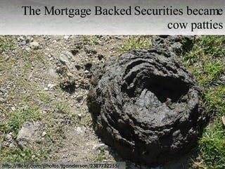 The Mortgage Backed Securities became cow patties http://flickr.com/photos/jganderson/2387722255/ 