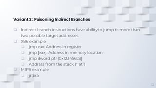 Spectre Branch Target Injection Meltdown & spectre | PDF