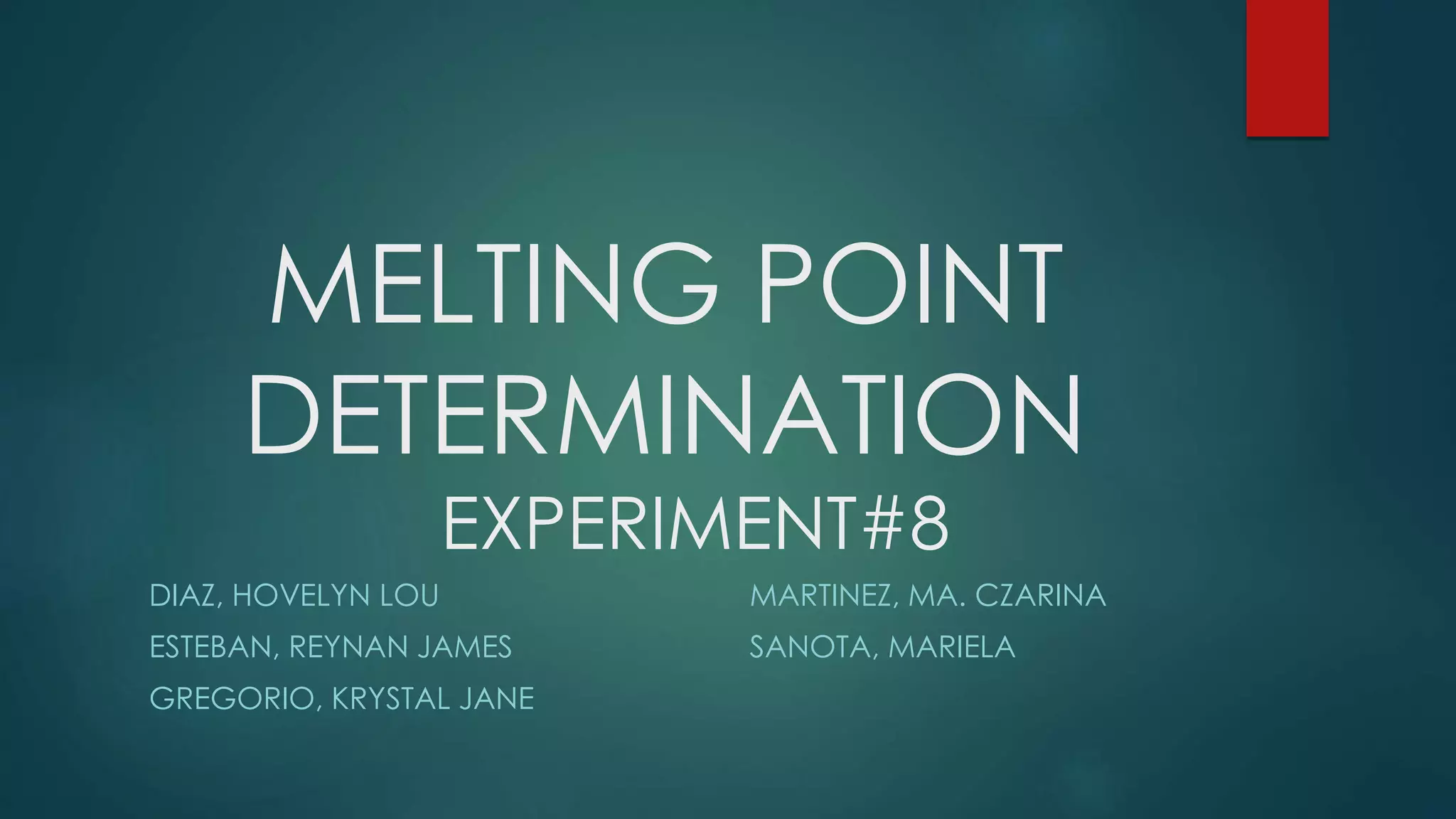 Melting Point determination Acetanilide, Benzoic Acid and Salicylic