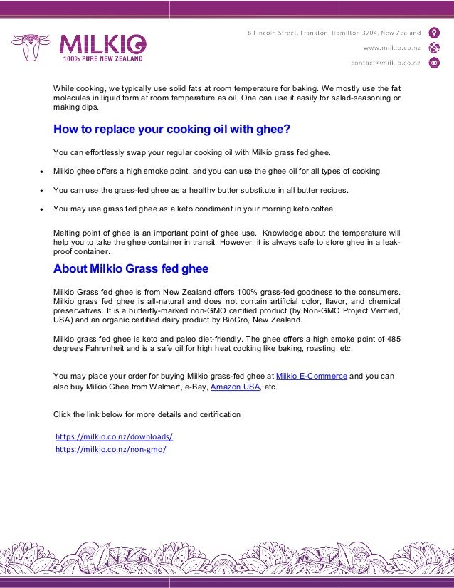 Melting point of ghee how it differs from ghee smoking point