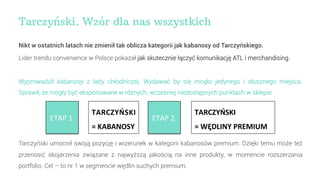 Nikt w ostatnich latach nie zmienił tak oblicza kategorii jak kabanosy od Tarczyńskiego.
Lider trendu convenience w Polsce...
