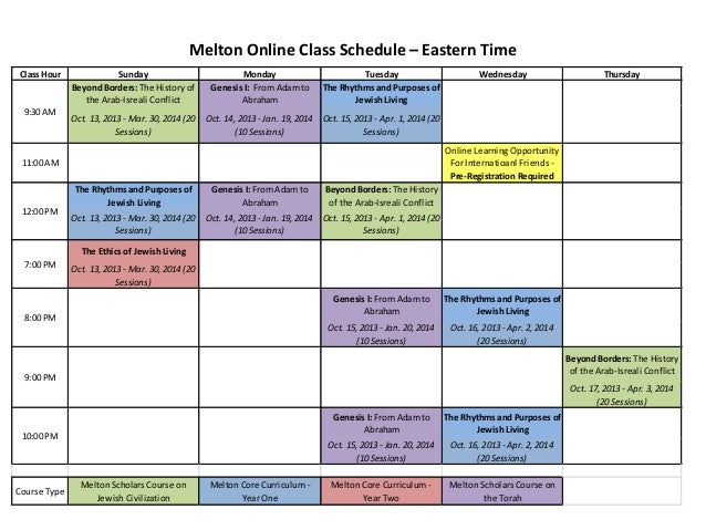 time schedule online