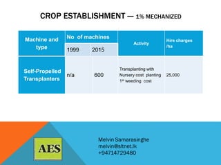 Custom hiring: The impact on Paddy Cultivation in Sri Lanka