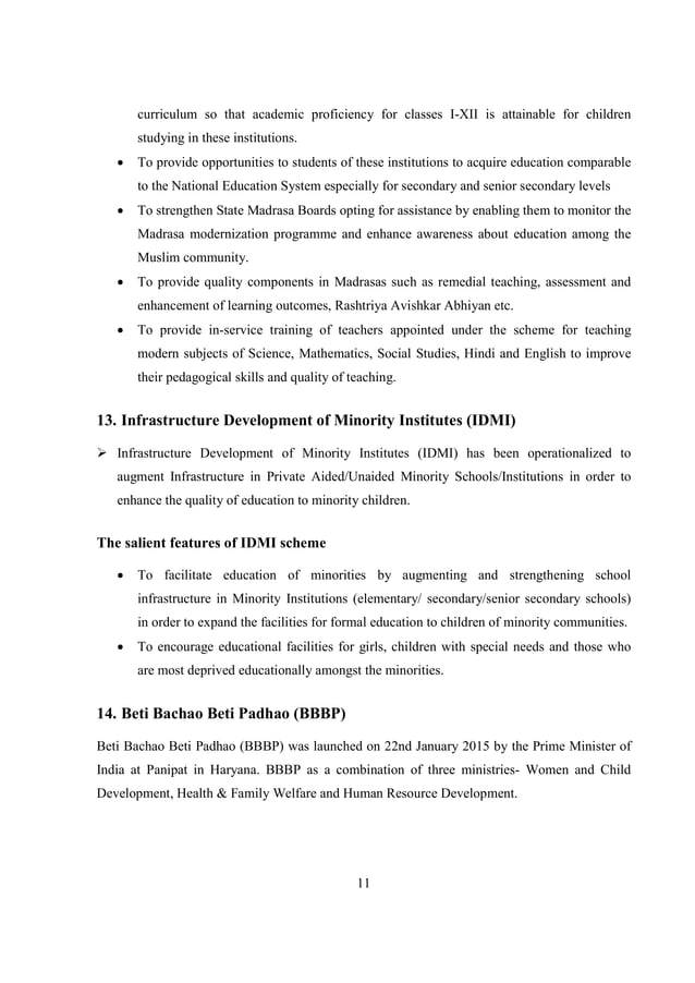 Efforts made by government of India for elementary education ...