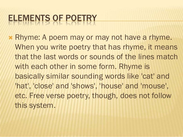 elements of poetry ppt