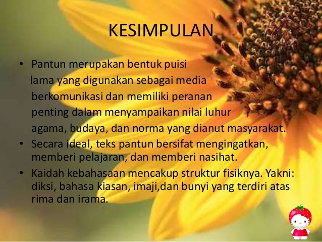 Memahami kaidah kebahasaan teks pantun