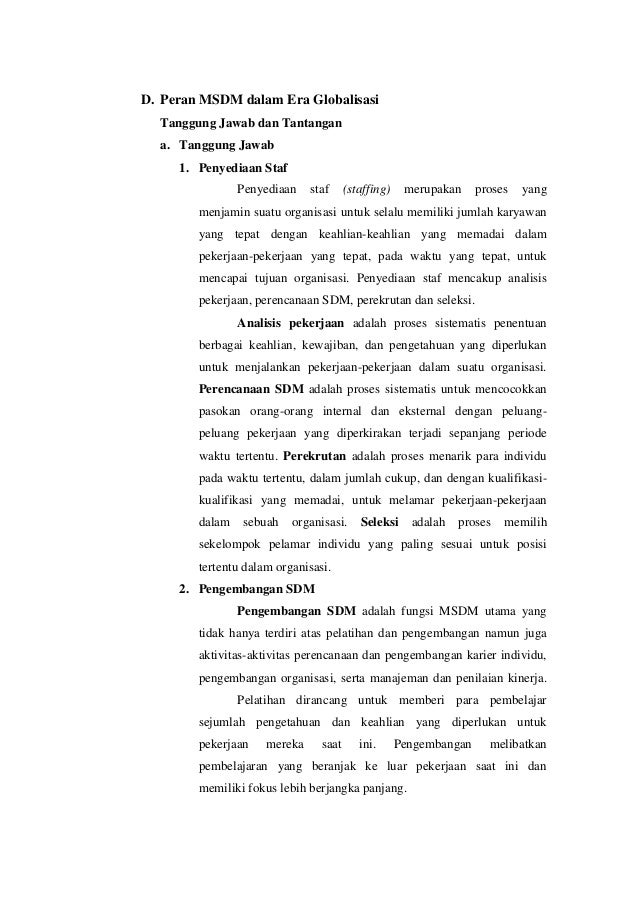Memahami Perkembangan (Manajemen) Sumber Daya Manusia 
