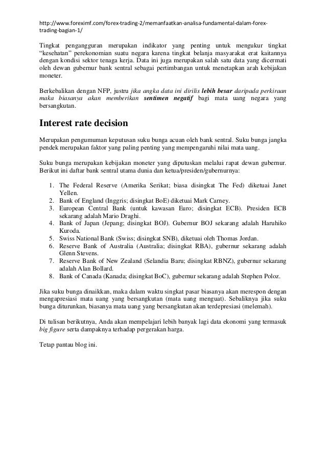 Belajar analisa fundamental dalam forex