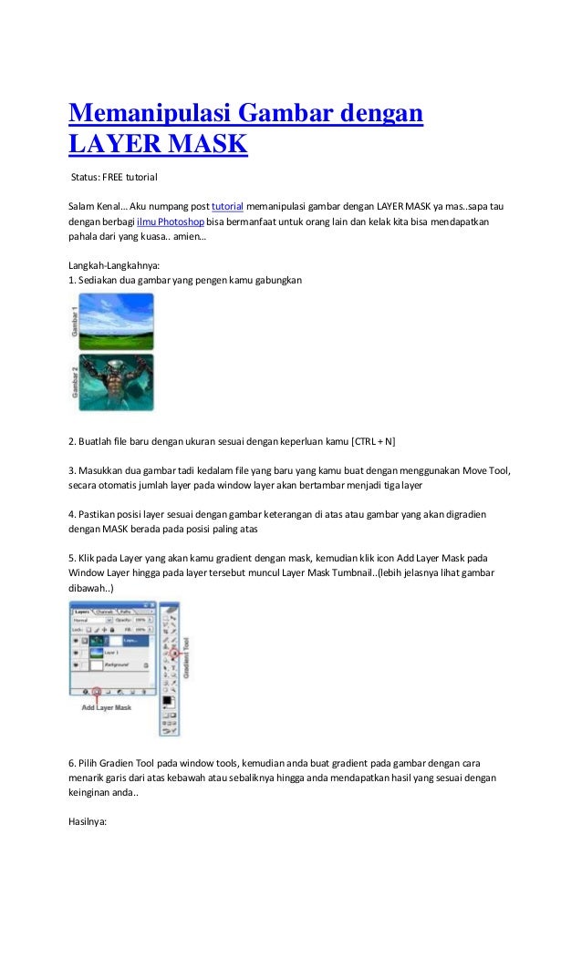 Memanipulasi Gambar Dengan Layer Mask Photoshop Memanipulasi Gambar Dengan Layer Mask Photoshop