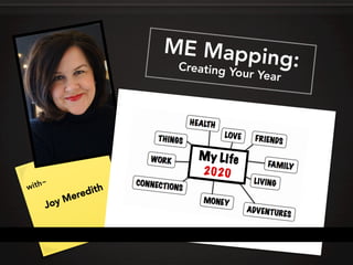 ME MappingCreating Your Year
ME Mapping:Creating Your Year
with~
Joy Meredith
My Life
2020
 