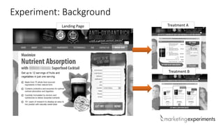 Experiment: Background
Landing Page Treatment A
Treatment B
 