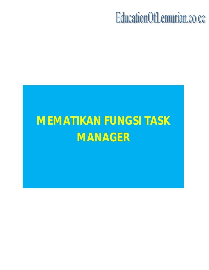 Mematikan fungsi task manager Mematikan fungsi task manager
