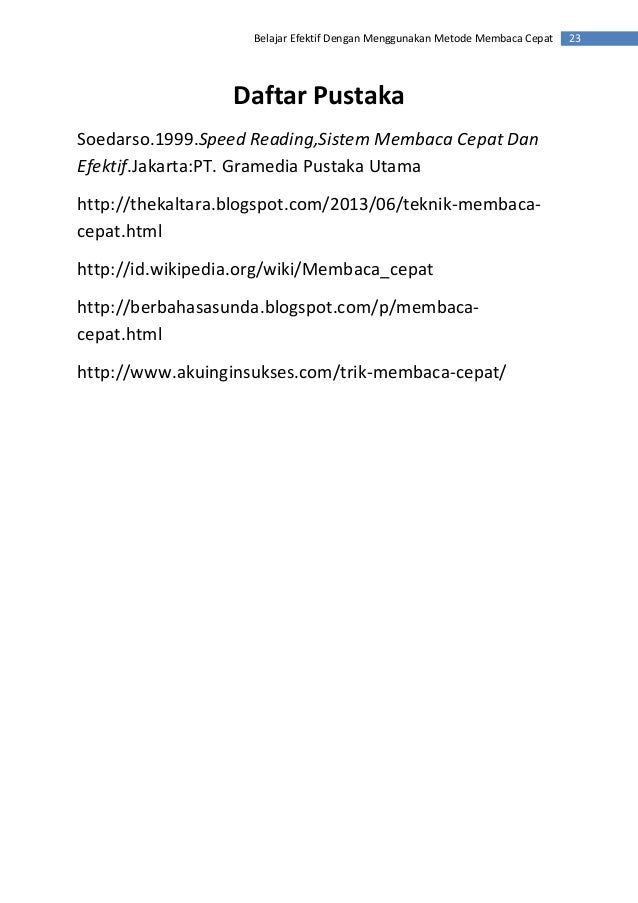 Karya Ilmiah Bahasa Indonesia Membaca Cepat